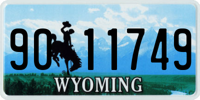 WY license plate 9011749