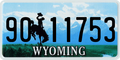 WY license plate 9011753
