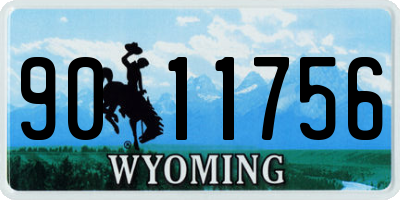 WY license plate 9011756