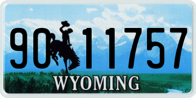 WY license plate 9011757