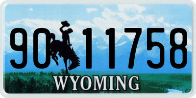WY license plate 9011758