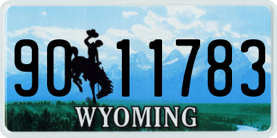 WY license plate 9011783