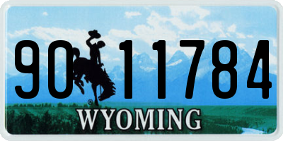 WY license plate 9011784