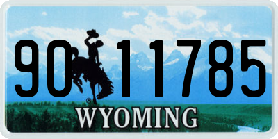 WY license plate 9011785