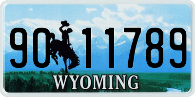 WY license plate 9011789