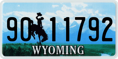WY license plate 9011792