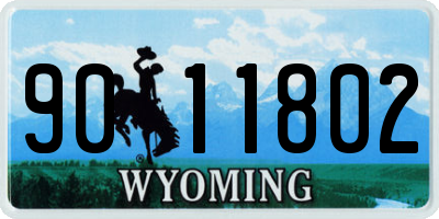 WY license plate 9011802