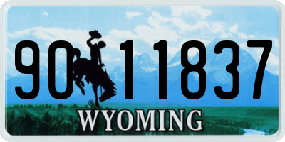 WY license plate 9011837