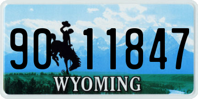 WY license plate 9011847