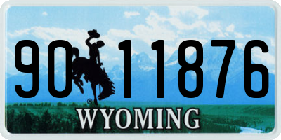 WY license plate 9011876