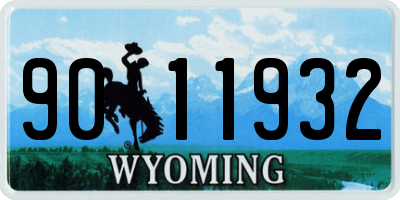 WY license plate 9011932