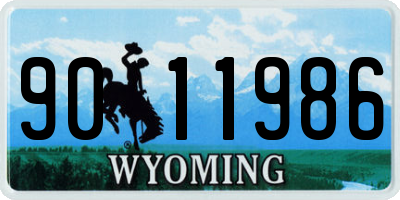WY license plate 9011986