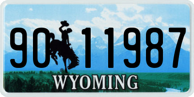 WY license plate 9011987