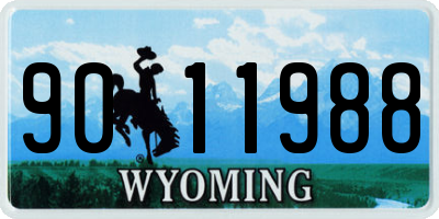 WY license plate 9011988