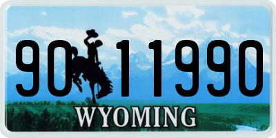 WY license plate 9011990