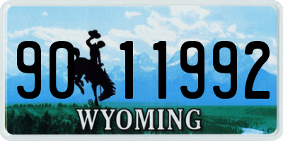 WY license plate 9011992
