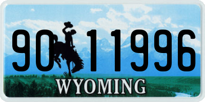 WY license plate 9011996