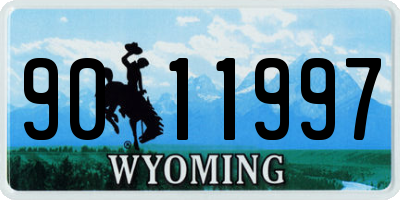 WY license plate 9011997