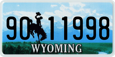 WY license plate 9011998