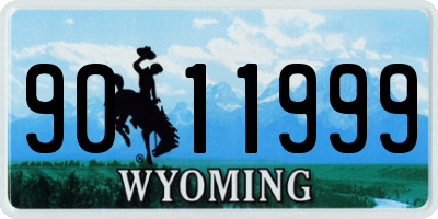 WY license plate 9011999