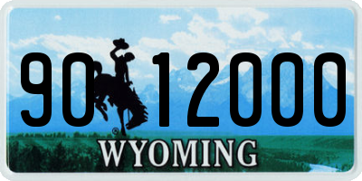 WY license plate 9012000