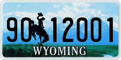 WY license plate 9012001