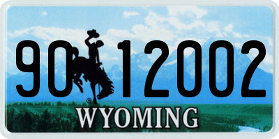 WY license plate 9012002