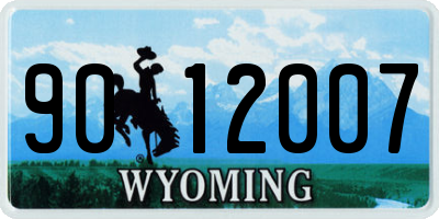 WY license plate 9012007