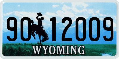 WY license plate 9012009