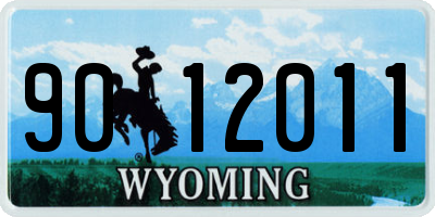 WY license plate 9012011
