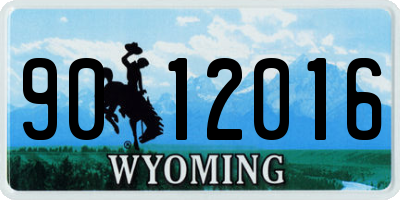 WY license plate 9012016