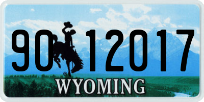 WY license plate 9012017