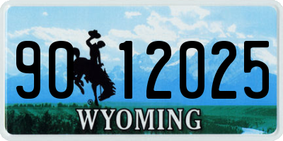 WY license plate 9012025