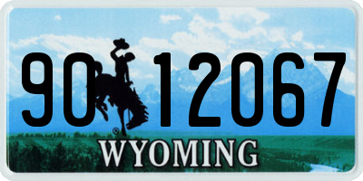 WY license plate 9012067