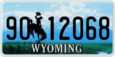 WY license plate 9012068