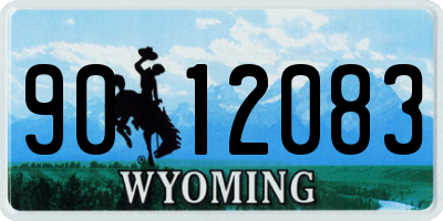 WY license plate 9012083
