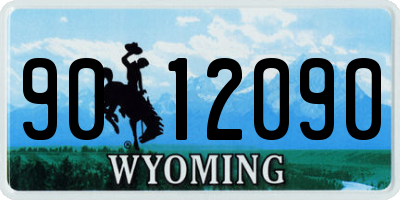 WY license plate 9012090