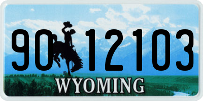 WY license plate 9012103