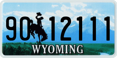 WY license plate 9012111