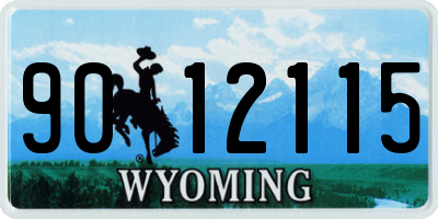 WY license plate 9012115