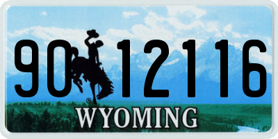 WY license plate 9012116