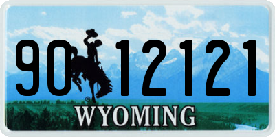 WY license plate 9012121