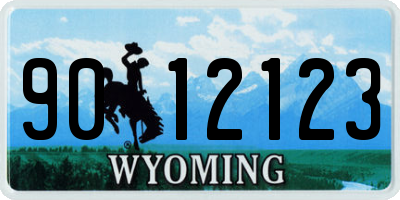 WY license plate 9012123