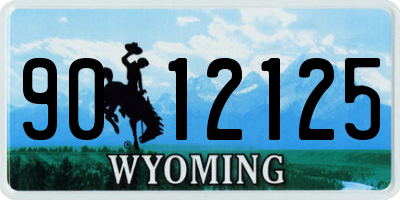 WY license plate 9012125