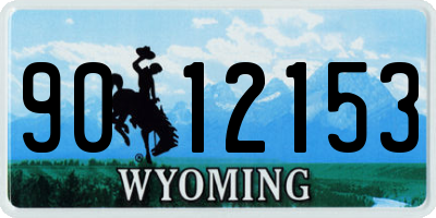 WY license plate 9012153
