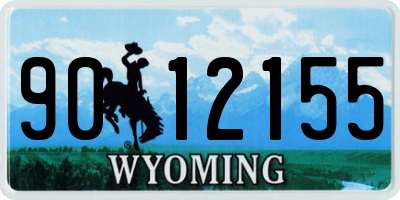 WY license plate 9012155