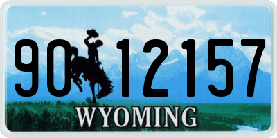 WY license plate 9012157