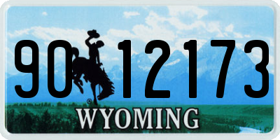 WY license plate 9012173
