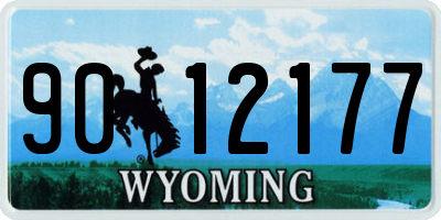 WY license plate 9012177