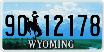 WY license plate 9012178